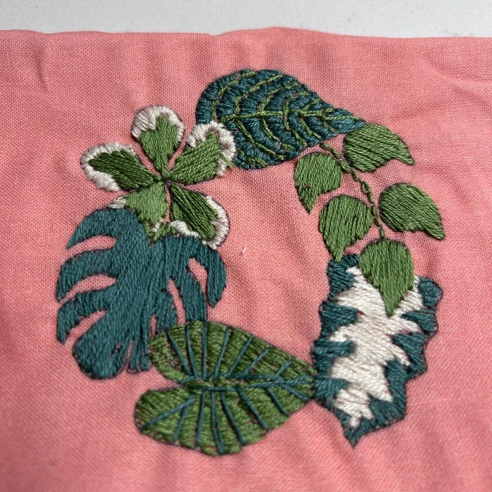 Hand Stitched Foliage Embroidery Plant Monstera